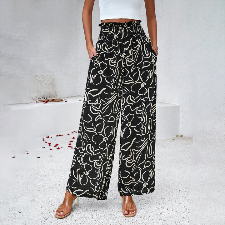 Komfortable Damen Freizeithose mit schönem Print