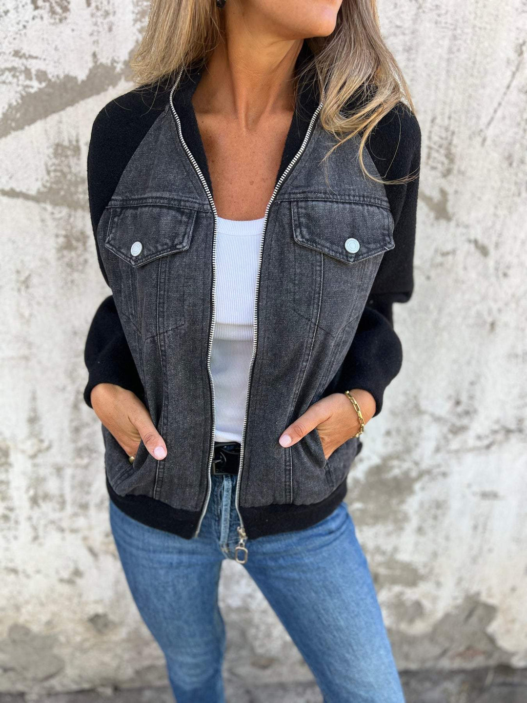 Oliva™ - Leichte Damen Halb-Denim Jacke